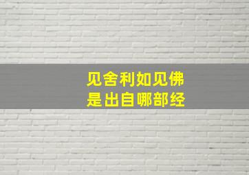 见舍利如见佛 是出自哪部经